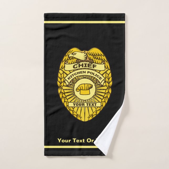 Insignia Del Jefe De La Policía De Cocina (Toalla de mano)