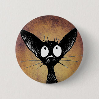 Insignia divertida del botón del arte del gato