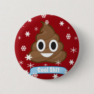 Insignia divertida del botón del navidad de la