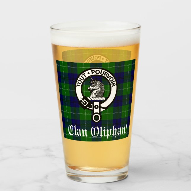 Insignia Escudo de los Oliphant Clan y Glass Tartá (Anverso (lleno))