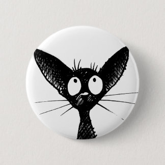 insignia gótica negra del botón del gato