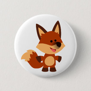 Insignia inocente linda del botón del Fox del