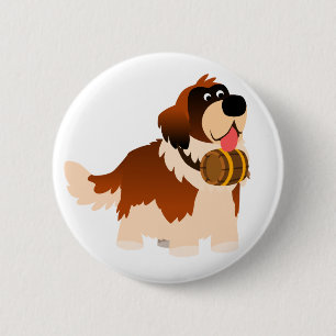 Insignia linda del botón de St Bernard del dibujo