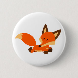 Insignia linda del botón del Fox del dibujo