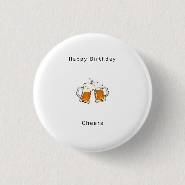 Insígnia, pin, botón de Feliz Cumpleaños, botón de (Anverso)