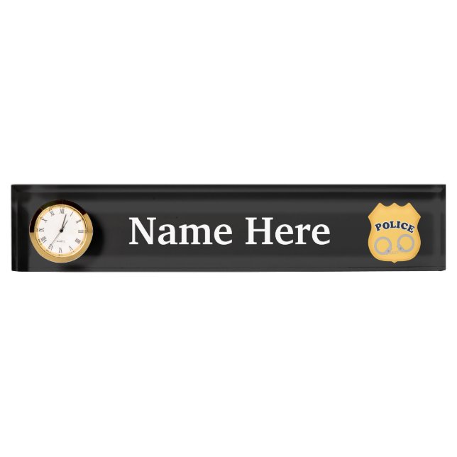 Insignia policial y esposas añaden placa de nombre (Anverso)