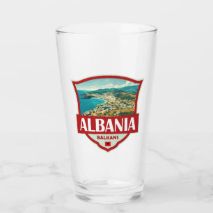 Insignia retro de Ilustracion de Albania
