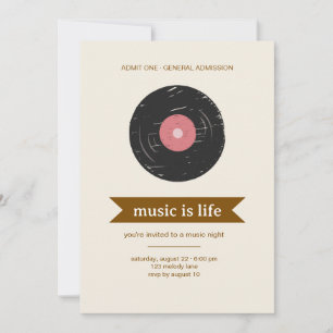 Insígnia Vintage Encantadora Invitación   la músic