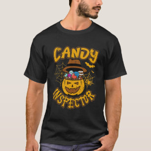 Inspector de caramelos Halloween Calabaza camiseta