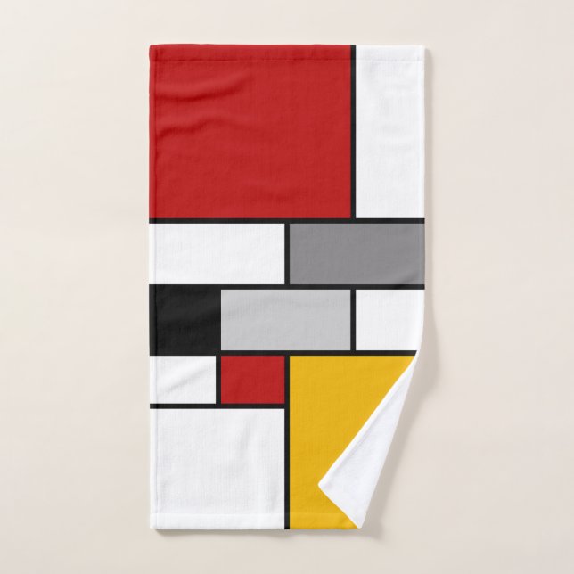 Inspiración colorida de Mondria (Toalla de mano)