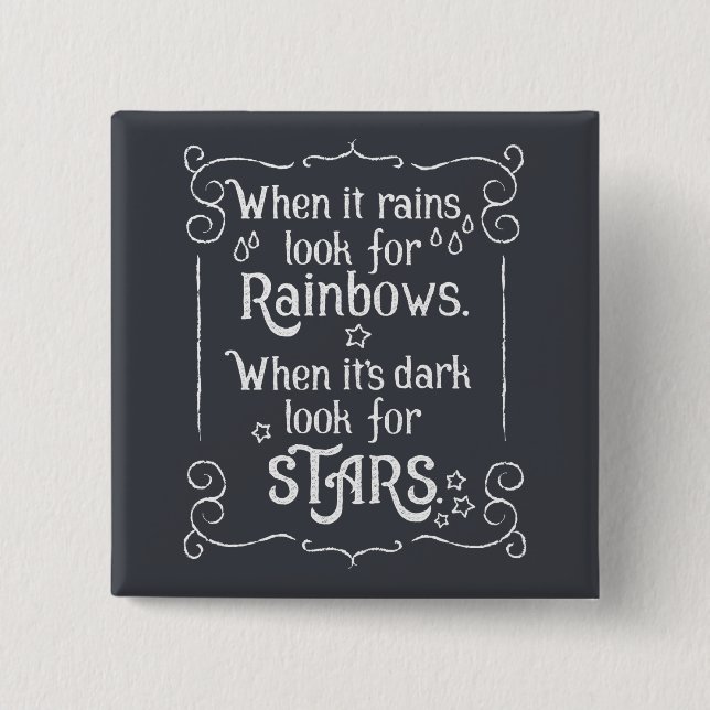 Inspiración cuando llueve y botón oscuro del Pin (Anverso)