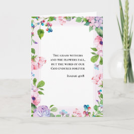 Inspiración floral Tarjeta Isaiah 40:8