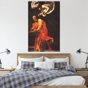 Inspiración San Mateo Caravaggio pintando arte