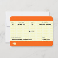 Inspirado en el billete de tren | RSVP de boda