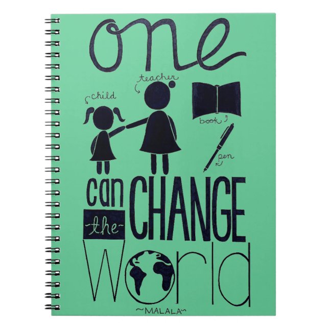 "Inspirado por cuaderno de Malala" (Frente)