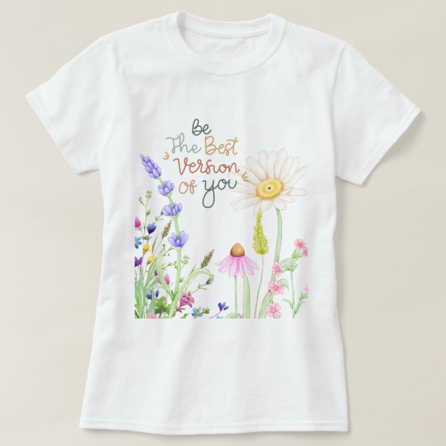 "Inspirador de camiseta con motivos florales (Diseño del anverso)