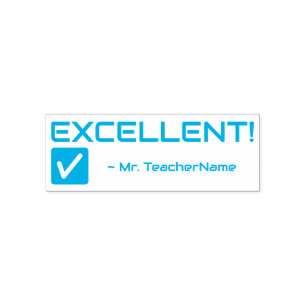 Inspirador "¡EXCELENTE!" Sello de caucho del profe