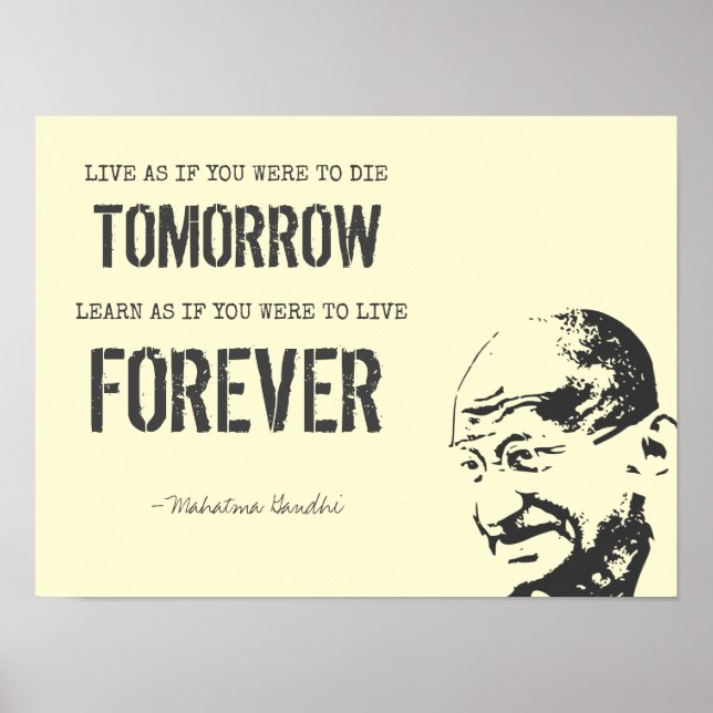 Inspiradora cita de Gandhi arte Poster (Frente)