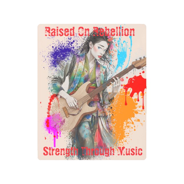 Inspiradora de arte guitarista japonesa personaliz (Anverso)