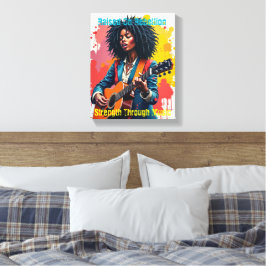 Inspiradora de arte guitarista personalizado mujer