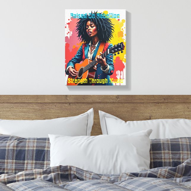 Inspiradora de arte guitarista personalizado mujer (Insitu(Dormitorio))