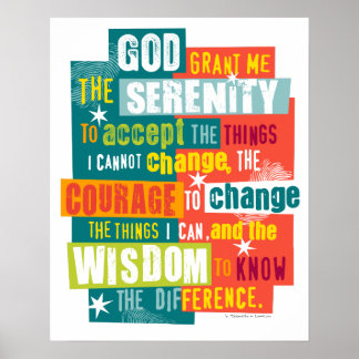 Inspirando a Serenity Prayer, Poster de arte gráfi
