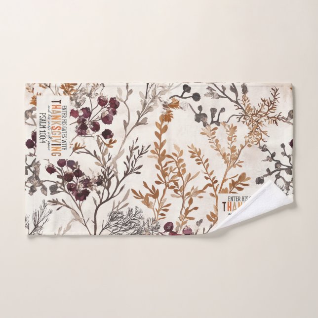 Inspirando caída Feliz Día de Acción de Gracias y  (Toalla de mano)