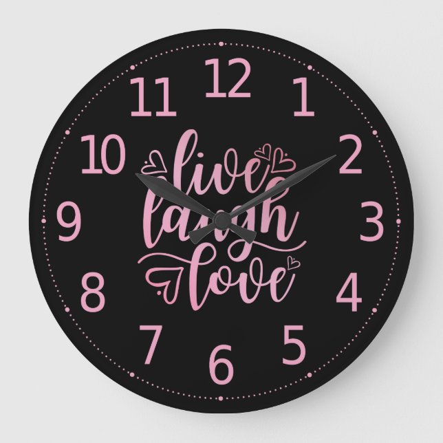 Inspirando Live Love Laugh Cita | Reloj de pared (Anverso)