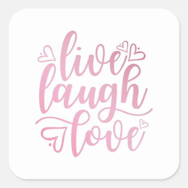 Inspirando Live Love Laugh Cita | Sello Pegatina (Anverso)