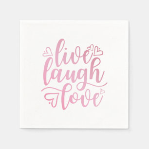 Inspirando Live Love Laugh Cita   Servilleta