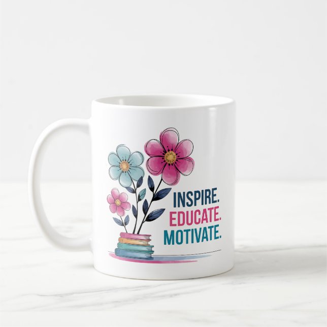 Inspirar educar a Motivate Mug | Copa de café de p (Izquierda)