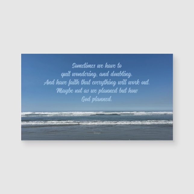 Inspirational Faith Quote Ocean Photography Magnet (Anverso)