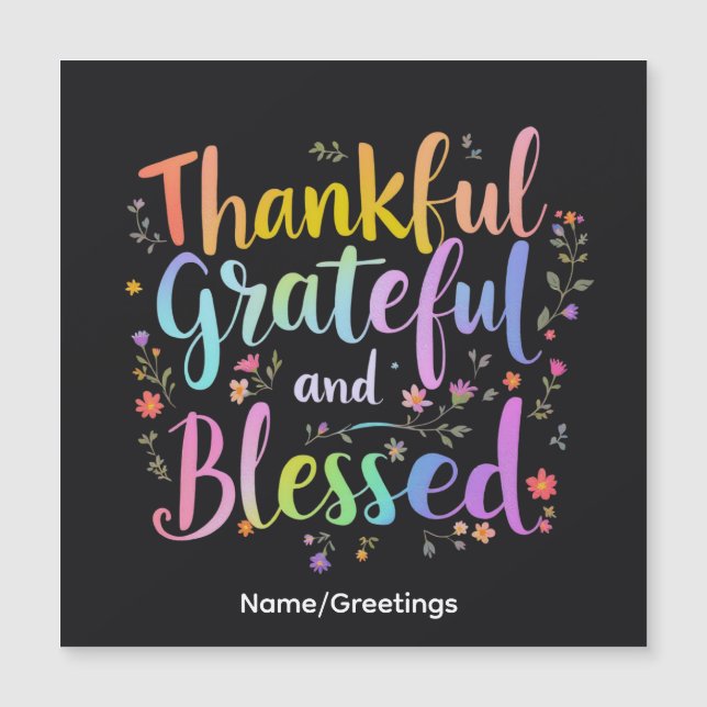 Inspirational Floral Gratitude Wreath Handcrafted  (Anverso)