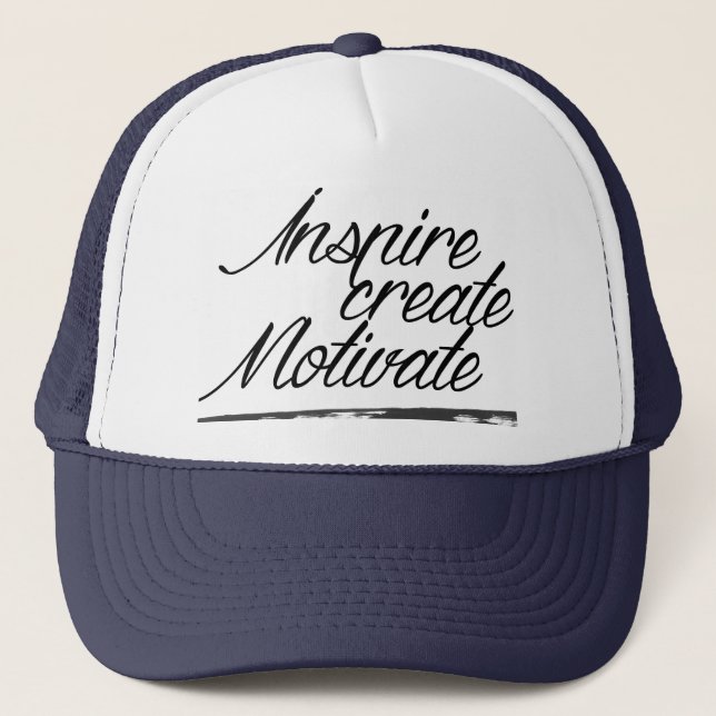 Inspire, cree, motive el gorra del camionero (Anverso)