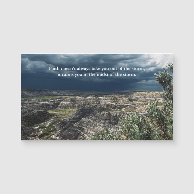 Inspiring Faith Quote Badlands Photography Magnet  (Anverso)