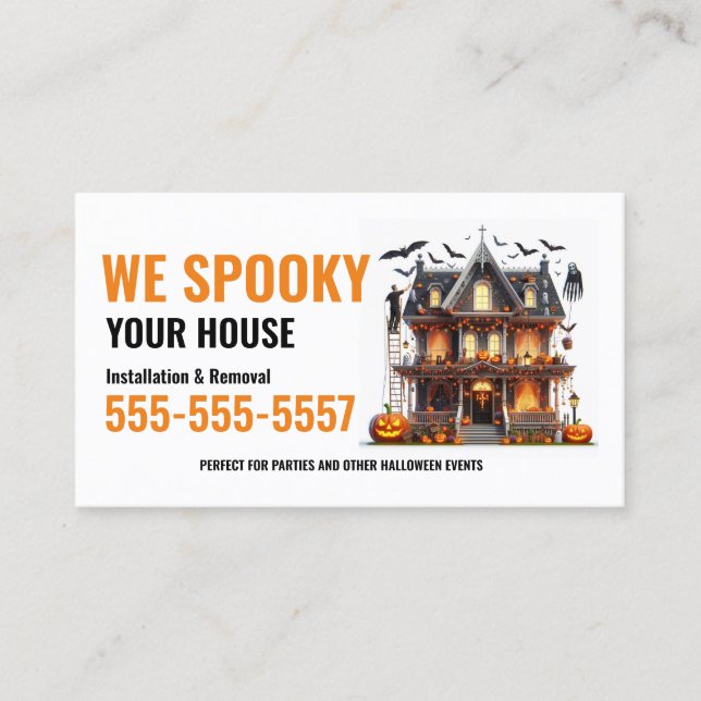 Instalación de decoración de Halloween Tarjetas de (Anverso)