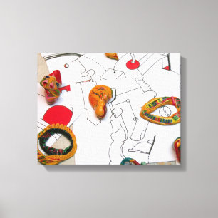 Instalación de micromanetiques en lienzo de dibujo