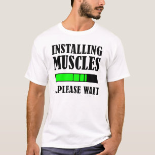 Instalar Músculos Por Favor Pesa Camiseta Divertid