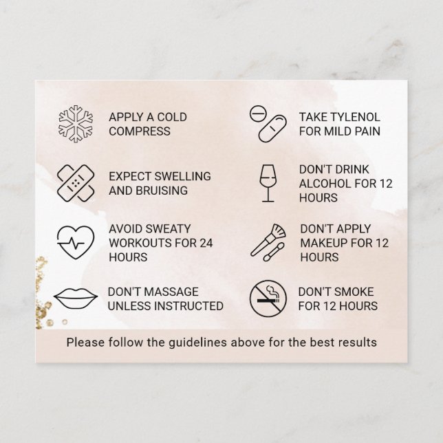 Instrucción de atención posterior a la tarjeta de  (Reverso)