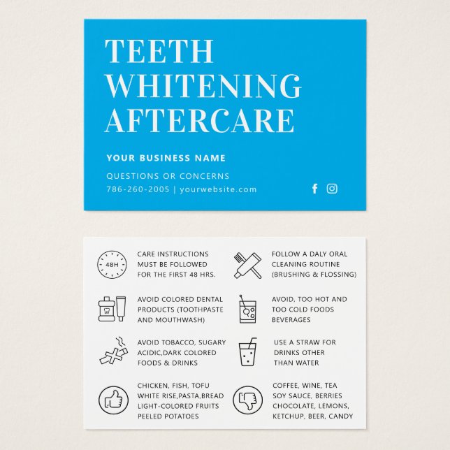 Instrucciones de cuidado posterior de cualquier co (Anverso y reverso)