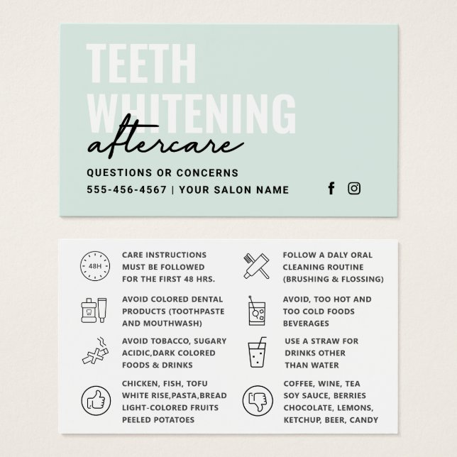 Instrucciones de cuidado posterior de cualquier co (Anverso y reverso)