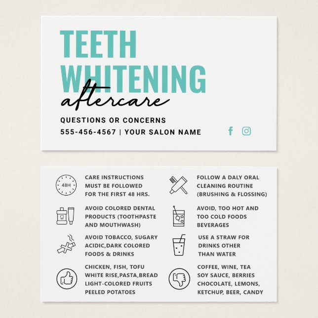 Instrucciones de cuidado posterior de cualquier co (Anverso y reverso)