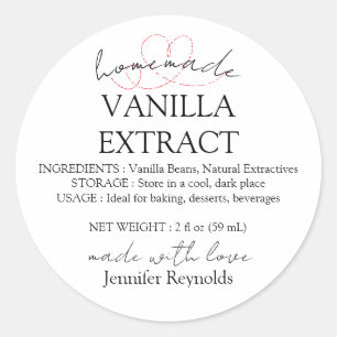 Instrucciones de etiqueta de extracto de vainilla