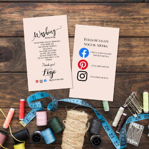 Instrucciones de lavado de ADD YOUR LOGO TARJETAS