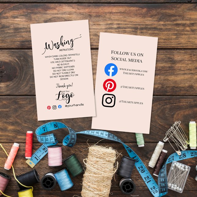 Instrucciones de lavado de ADD YOUR LOGO TARJETAS  (Subido por el creador)