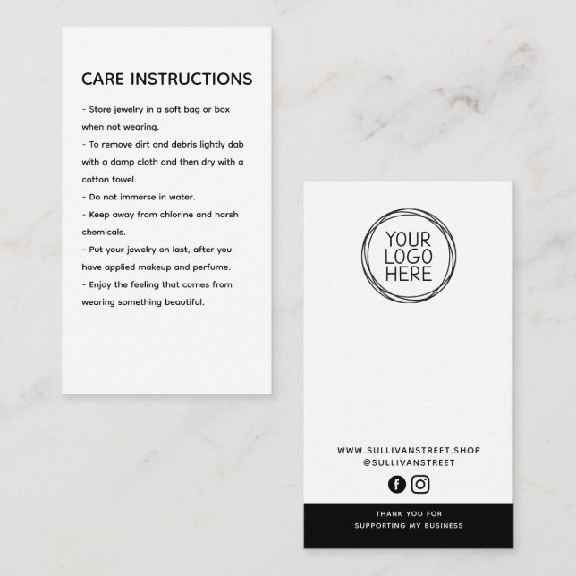 Instrucciones de limpieza Etiqueta de colgamiento  (Anverso / Reverso)