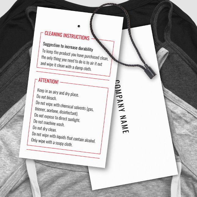 Instrucciones de limpieza Tarjeta de etiqueta de c (Subido por el creador)