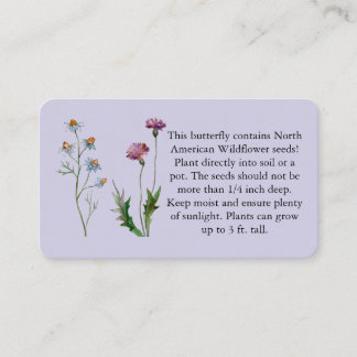 Instrucciones de papel semilla en tarjetas de visi