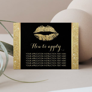 Instrucciones del uso de los labios del oro del