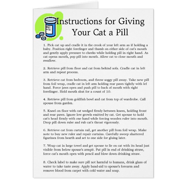 "Instrucciones para el gato de GivingYour una (Frente)